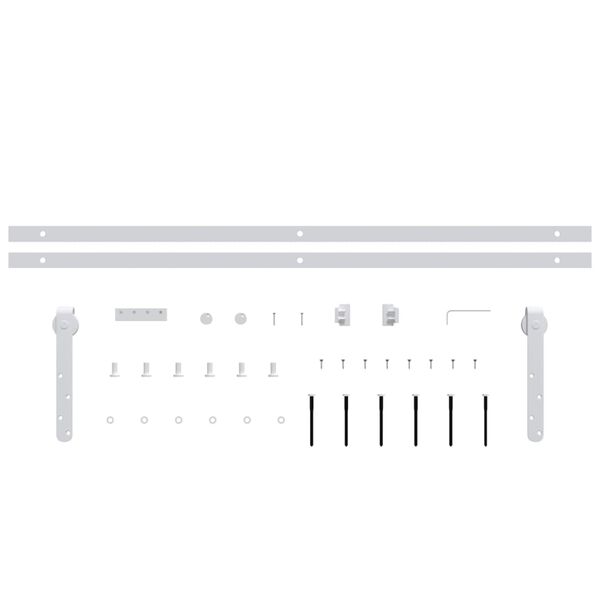 vidaXL Mini Schiebet&uuml;rbeschlag Set f&uuml;r Schrankt&uuml;ren Carbonstahl 183 cm