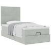 vidaXL Ottoman-Bett mit Matratzen Hellgrau 90x200 cm Samt