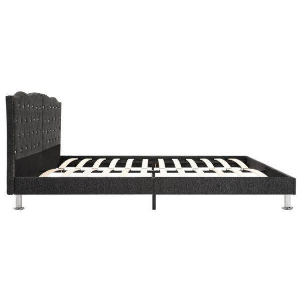 vidaXL Bett mit Matratze Dunkelgrau Stoff 180 x 200 cm