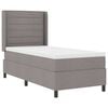 vidaXL LED Boxspringbett mit Kopfteil Taupe 90 x 200 cm Stoff