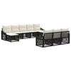 vidaXL Gartensofa-set 10 stk. Schwarz Poly-Rattan