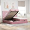 vidaXL Ottoman-Bett mit Matratzen Rosa 200x200 cm Samt