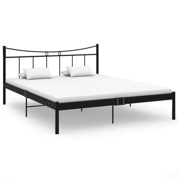 vidaXL Bettgestell Schwarz Metall 160x200 cm