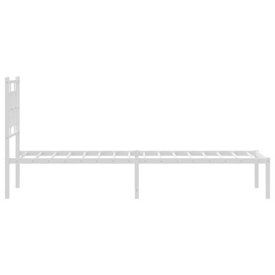 vidaXL Metallbett ohne Matratze mit Kopfteil Weiß 75x190 cm