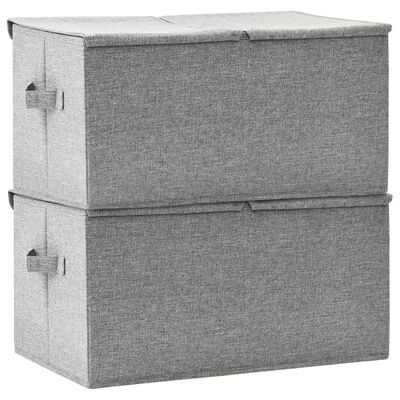 vidaXL Aufbewahrungsboxen 2 Stk. Stoff 50x30x25 cm Grau