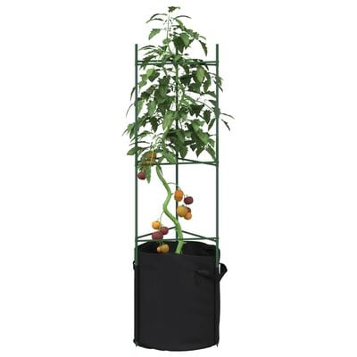 vidaXL Tomatenkäfig mit Pflanzsack 2 Stk. 116 cm Stahl und PP