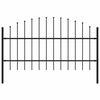 vidaXL Gartenzaun Woerden mit Speerspitze Stahl 170 x 100 cm Schwarz