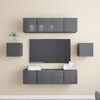 vidaXL 6-tlg. TV-Schrank-Set Hochglanz-Grau Holzwerkstoff