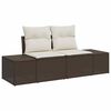 vidaXL Gartensofa-set mit Kissen 5 pcs Braun und Creme Poly-Rattan
