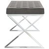 vidaXL Bank 97 cm Grau Samt und Edelstahl