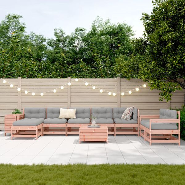 vidaXL 10-tlg. Garten-Sofagarnitur Massivholz Douglasie