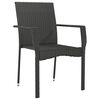vidaXL Gartenst&uuml;hle mit Kissen 4 Stk. Poly Rattan Schwarz