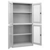 vidaXL B&uuml;roschrank Hellgrau 90x40x180 cm Stahl und Geh&auml;rtetes Glas