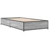 vidaXL Bettgestell Grau Sonoma 90x200 cm Holzwerkstoff und Metall