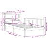 vidaXL Bettgestell mit Kopfteil ohne Matratze Wachsbraun 75x190 cm