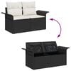 vidaXL Garten-Sofa-Set mit Kissen mit Kissen 13 pcs Schwarz und Creme
