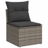 vidaXL 11-tlg. Garten-Sofagarnitur mit Kissen Grau Poly Rattan Akazie