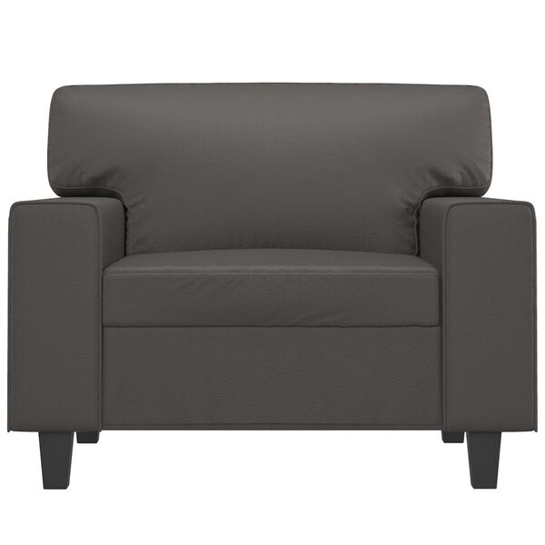 vidaXL Sessel Grau 60 cm Kunstleder