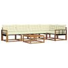 vidaXL Outdoor-Sofagarnitur mit Kissen 6 pcs Natur und Creme