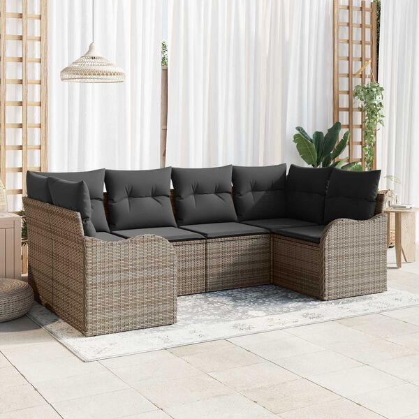 vidaXL Gartensofa-set Grau Poly-Rattan