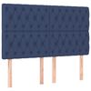 vidaXL Boxspringbett mit Matratze Blau 140x190 cm Stoff