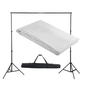 vidaXL Fotohintergrund-System 300 x 300 cm Wei&szlig;