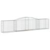 vidaXL Gabionen mit Hochbogen 3 Stk. 400x50x80/100cm Verzinktes Eisen