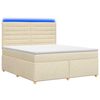 vidaXL Boxspringbett mit Matratze Creme 160 x 200 cm Stoff