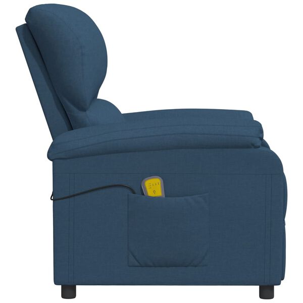vidaXL Massagesessel Blau Stoff