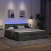 vidaXL Ottoman-Bett mit Matratze & LEDs Dunkelgrau 160x200 cm Stoff