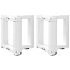 vidaXL Couchtischbeine T-Form 2 Stk. Wei&szlig; 30x25x(30-31) cm Stahl