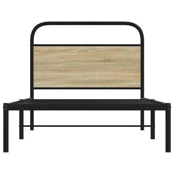vidaXL Bettgestell ohne Matratze 100x190 cm Sonoma-Eiche Holzwerkstoff