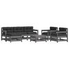 vidaXL 7-tlg. Garten-Lounge-Set mit Kissen Grau Massivholz