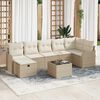 vidaXL Sofa Set mit Kissen mit Speicher Beige und Creme Poly-Rattan