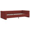 vidaXL Tagesbett mit Matratze USB Weinrot Stoff 90x200 cm