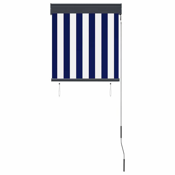 vidaXL Au&szlig;enrollo 60 x 250 cm Blau und Wei&szlig;