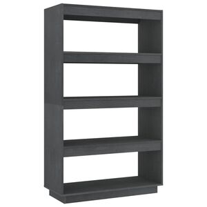 vidaXL B&uuml;cherregal/Raumteiler Grau 80x35x135 cm Massivholz Kiefer