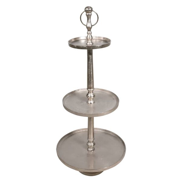Lesli Living 3-st&ouml;ckige dekorative Halterung Etagere Geb&uuml;rstetes Silber