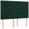 vidaXL Boxspringbett mit Matratze & LED Dunkelgr&uuml;n 140x190 cm Samt