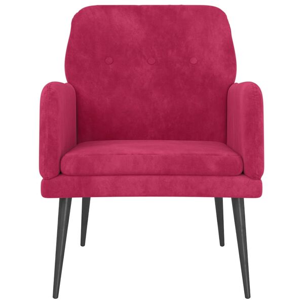 vidaXL Sessel Weinrot 62x79x79 cm Samt