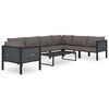 vidaXL Sofa-Element mit Kissen Poly Rattan Anthrazit