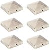 vidaXL Pfostenkappen 6 Stk. Pyramide Edelstahl 91 x 91 mm