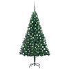 vidaXL K&uuml;nstlicher Weihnachtsbaum mit Beleuchtung & Kugeln Gr&uuml;n 150 cm