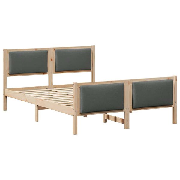 vidaXL Bettrahmen mit Kopfteil Dunkelgrau 160 x 200 cm Stoff