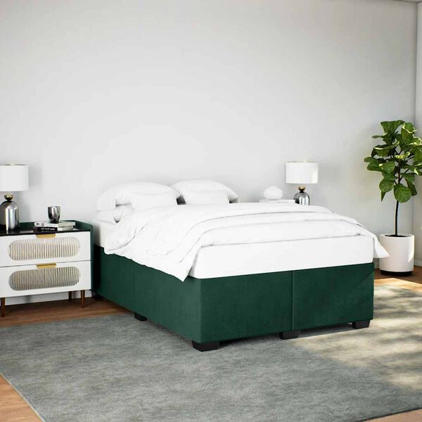 vidaXL Bettgestell ohne Matratze Dunkelgr&uuml;n 160x200 cm Samt