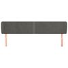 vidaXL Kopfteil mit Ohren Dunkelgrau 183x23x78/88 cm Samt