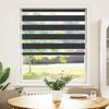 vidaXL Doppelrollo Schwarz 105x150 cm Stoffbreite 100,9 cm Polyester