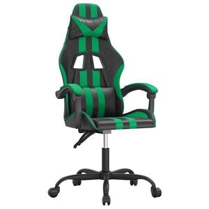 vidaXL Gaming-Stuhl Drehbar Schwarz und Gr&uuml;n Kunstleder
