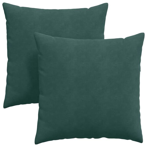 vidaXL Sofakissen 2 St&uuml;ck Dunkelgr&uuml;n 60 x 60 cm Cordstoff