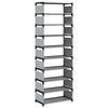 vidaXL Schuhregal 10-st&ouml;ckig Grau 54x28x158 cm Vliesstoff